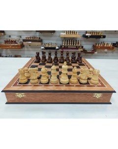 Шахматы подарочные эвкалипт фигуры из самшита Lavochkashop