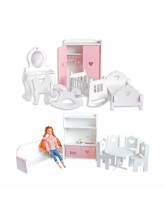 Мебель для кукол большая бело розовый Littlewoodhome