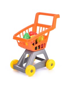 Игровой набор Это полезно овощи и фрукты в тележке для супермаркета Лена