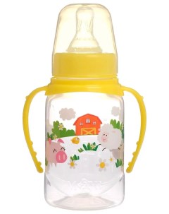 Бутылочка для кормления Весёлая ферма с ручками 150 мл от 0 мес цвет жёлтый Mum&baby