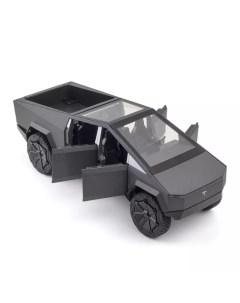 Металлическая коллекц модель Tesla Cybertruck Pickup свет звук 24 см 1 24 серый Xctoys