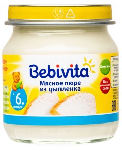 Пюре мясное из цыплёнка с 6 месяцев 100 г Bebivita