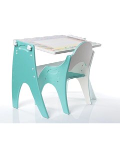 Набор детской мебели стул стол мольберт Трансформер Буквы Цифры бирюзовый Tech kids