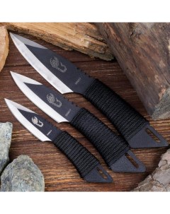 Набор ножей Альметта в оплётке 3 шт чёрные Bazar