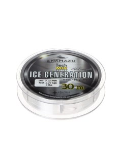 Леска Ice Generation L 30 м d 0 12 мм test 1 29 кг прозрачная Namazu