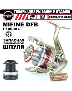 Катушка рыболовная DFB 1000 6 1 подшипник для рыбалки для спиннинга шпуля металл Mifine
