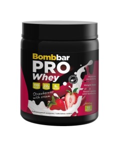 Протеин сывороточный PRO Whey клубника со сливками 450 г Bombbar