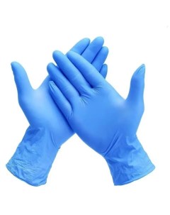 Перчатки одноразовые нитриловые 100 шт 50 пар голубые размер L Wally plastic