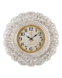 Часы круг витой d 47 см корпус белый с золотом Ретро Рубин