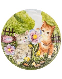 Тарелка декоративная Котята и цветы 20 5х3 см Lefard