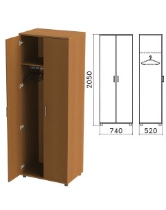 Шкаф для одежды 740х520х2050 мм цвет орех гварнери ШМ50 3 Монолит