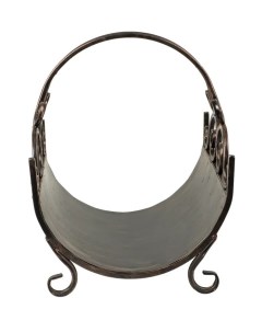 Дровница металлическая кованая для камина и бани 33х35х41 см черный бронза Laptev