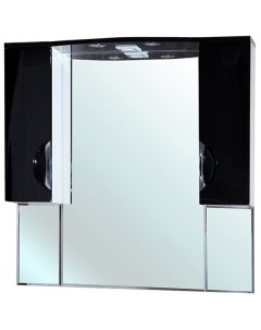 Зеркало со шкафом Лагуна 105 4612118000047 с подсветкой Черное Белое Bellezza