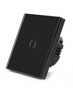 Сенсорный выключатель одноклавишный 500Вт 1 клавиша панель стекло Черный Mvava