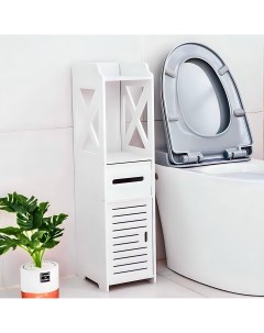 Шкаф пенал для ванной и туалета белый напольный ST8018 18х19 5х80 см Kuboxy