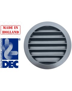 Голландская наружная алюминиевая решетка со стальной москитной сеткой DSAV125C 125мм Dec international