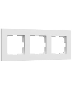 Рамка из пластика на 3 поста для розетки выключателя Slab W0032961 белый матовый Werkel