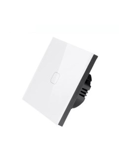Умный сенсорный WiFi выключатель белый 1 клавиша умный дом работает с Яндекс Алисо Tuya