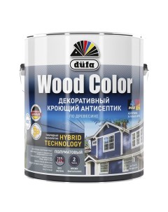 Кроющий антисептик Wood Color белый 2 5 л Dufa