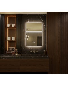 Зеркало Квартал 90 70 с нейтральной LED подсветкой вертикальное Auramira