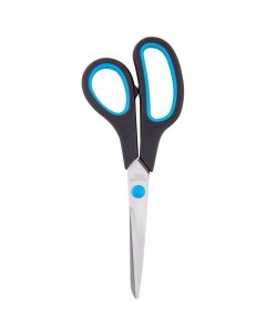 Ножницы 190мм асимметричные ручки черные с синими вставками 12шт Officespace