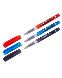 Ручка перьевая Stilo толщина 1мм синяя 2 сменных картриджа 24шт Carioca