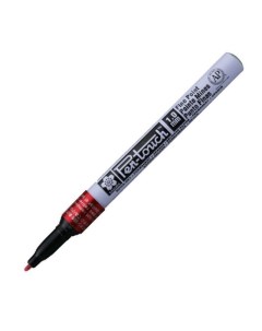 Маркер промышленный Pen Touch 1мм красный алюминий 12шт Sakura