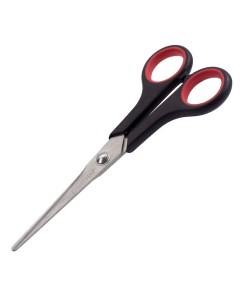 Ножницы Soft Grip 165мм симметричные ручки остроконечные черно красные 12шт Офисмаг