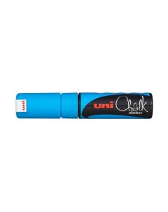 Маркер для окон и стекла Uni Chalk 8мм смываемый на меловой основе синий 6шт Uni mitsubishi pencil