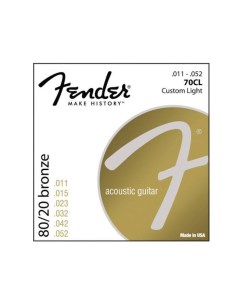 Струны для акустической гитары Strings new acoustic 70CL 80 20 bronze 11 52 Fender