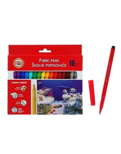 Фломастеры 18 цветов 7710 18 Рыбки смываемые трёхгранные картонная упаковка Koh-i-noor
