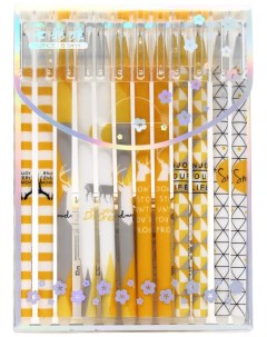 Набор гелевых ручек Пиши Стирай 12 штук жёлтый белый Nano shop