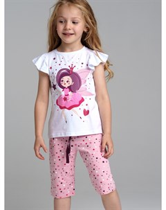 Комплект трикотажный фуфайка футболка бриджи пижама пояс брюки Playtoday