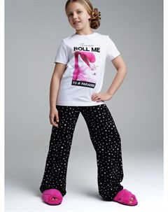 Комплект фуфайка трикотажная футболка брюки пижама классический пояс Playtoday