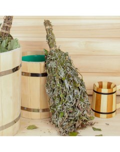 Веник для бани 45 5 см травяной из мяты в индивидуальной упаковке Добропаровъ