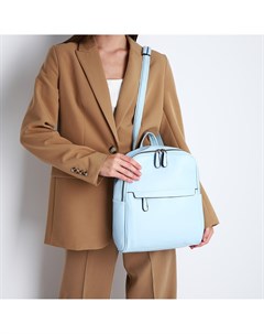 Рюкзак женский из искусственной кожи на молнии 2 кармана цвет голубой Nobrand