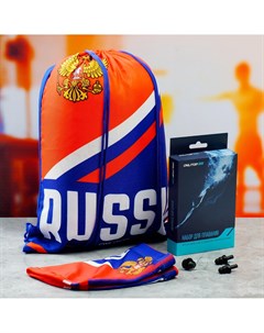 Набор для плавания russia шапочка беруши зажим для носа мешок Onlitop