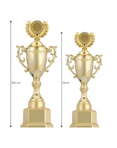 Кубок 122d наградная фигура золото подставка пластик 29 5 12 7 5 см Командор