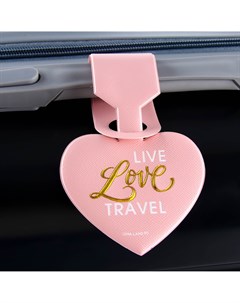 Бирка на чемодан в виде сердца розовая Nobrand