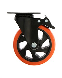 Колесо мебельное, d=125 мм, поворотное, со стопором, покрытие pvc Cappio