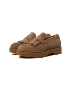 Замшевые лоферы Santoni