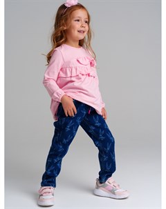 Брюки текстильные джинсовые утепленные флисом для девочек Playtoday kids