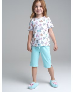 Комплект трикотажный для девочек фуфайка футболка бриджи Playtoday kids