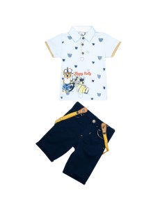Комплект одежды для мальчика футболка бриджи подтяжки G KOMM18 10 Cascatto