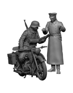 Сборная модель Немецкий тяжелый мотоцикл Р 12 с водителем и офицером Zvezda