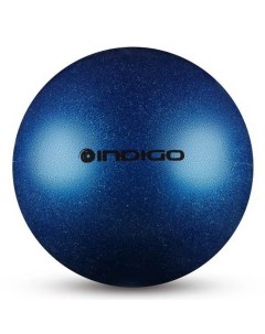 Мяч для художественной гимнастики металлик d19 см IN118 с блеcтками синий Indigo