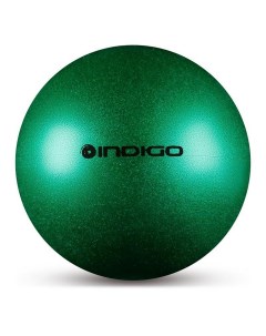 Мяч для художественной гимнастики металлик d19 см IN118 с блеcтками зеленый Indigo