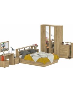 Комплект мебели Камелия спальня 10 кровать 160х200 с ящиками комод две тумбы шкаф 160 косметический  Свк