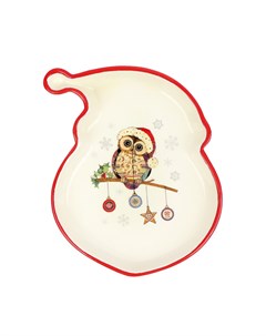 Блюдо Owl Christmas Санта 19 9х15 1 см керамика Нет марки