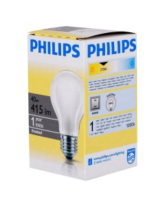 Лампа накаливания Е27 40 Вт груша Philips
